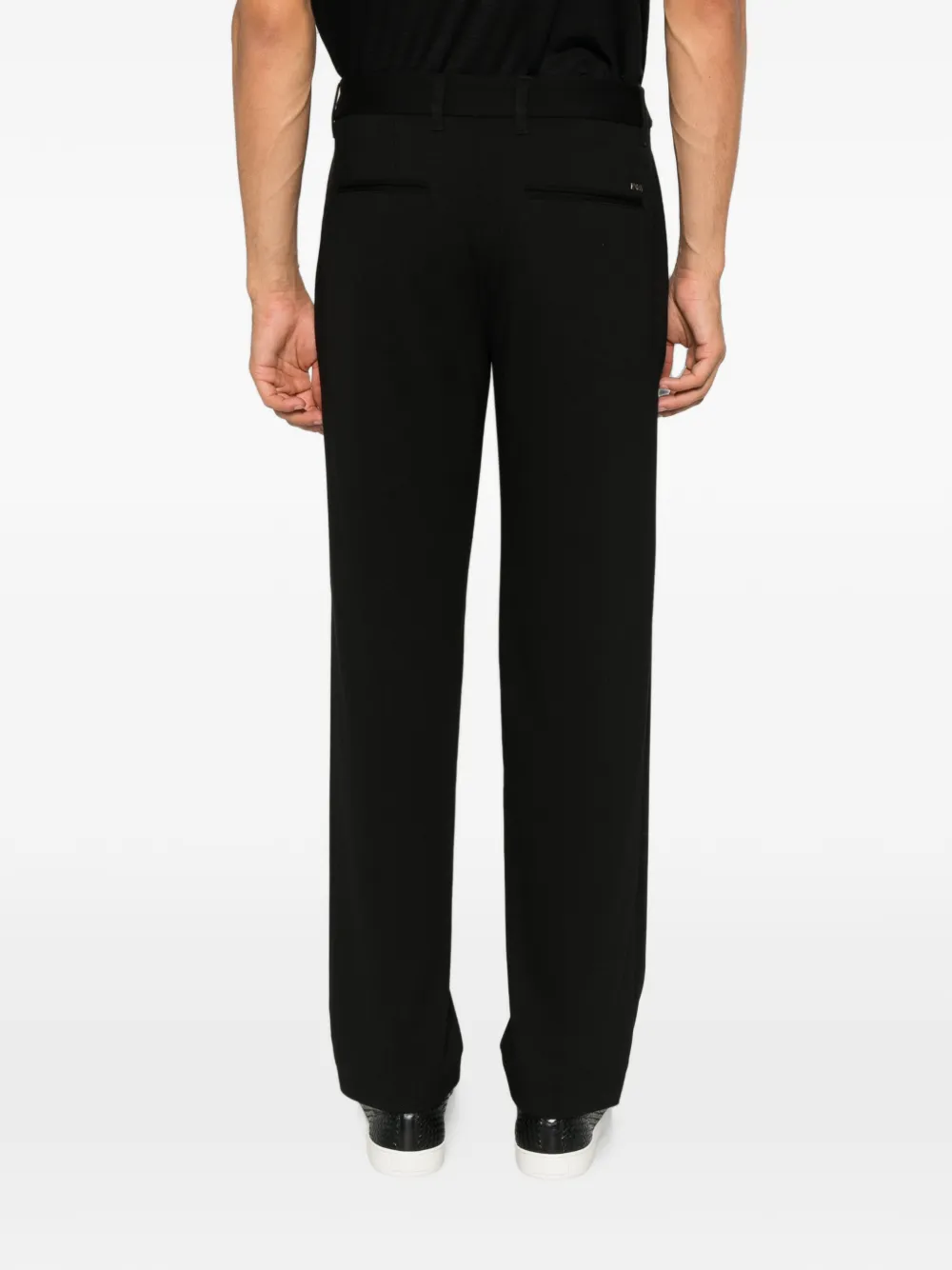 Emporio Armani Straight broek met riemlussen Zwart