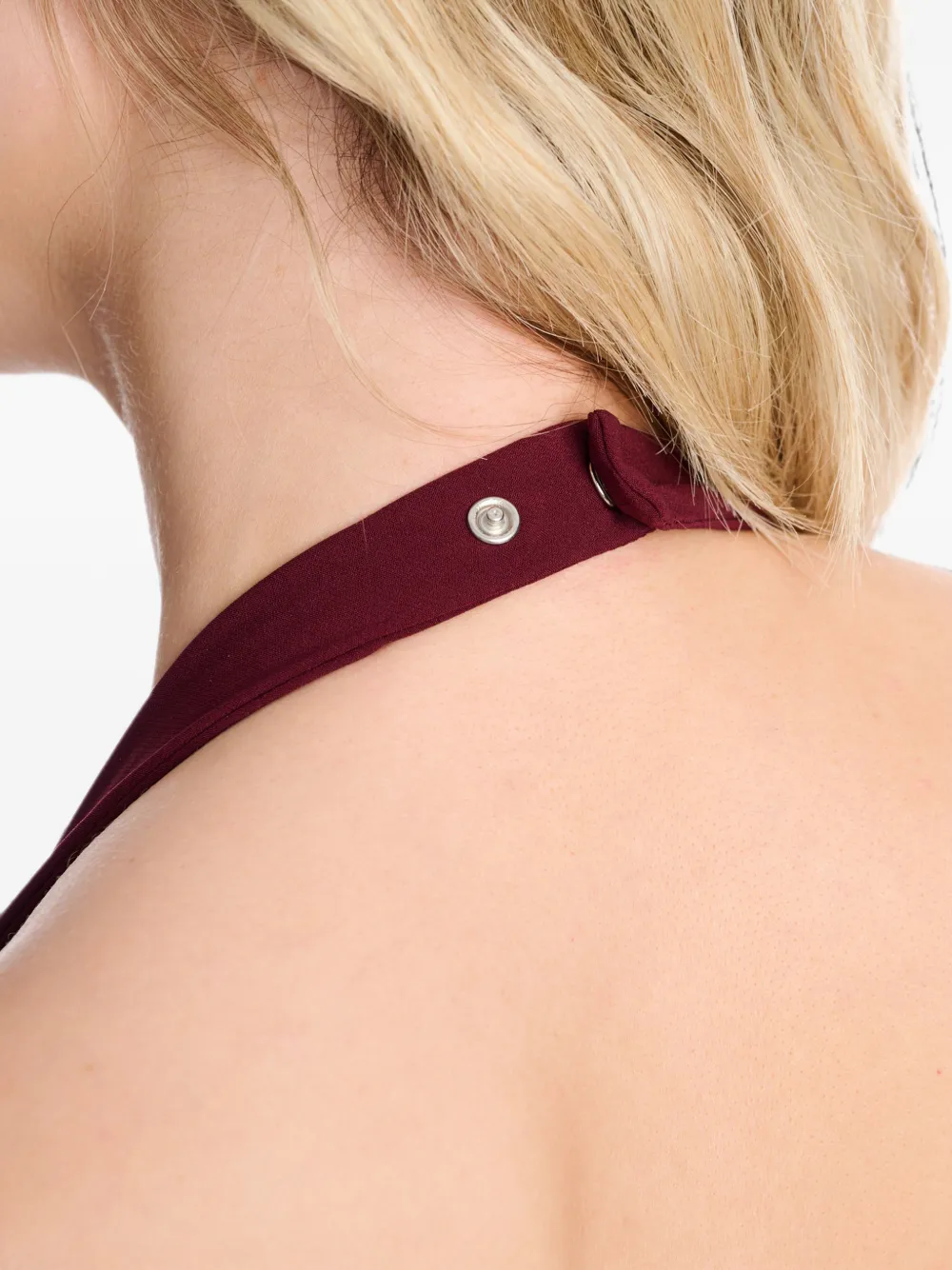 AXEL 113 Jennie midi-jurk met halternek Rood