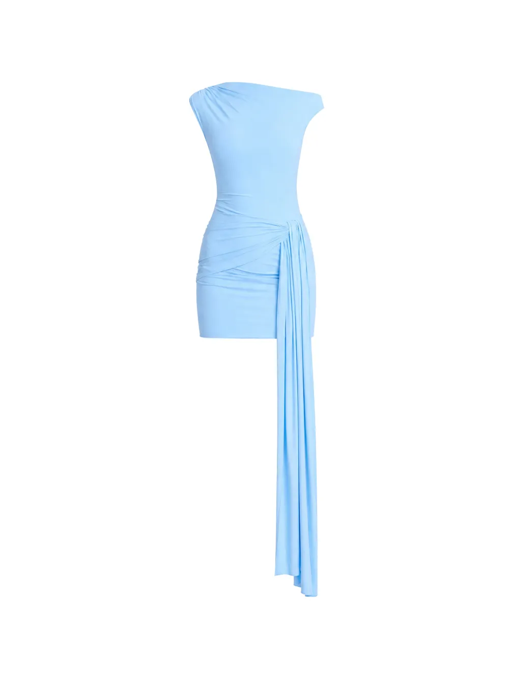 AXEL 113 Tina draped asymmetric-neck mini dress - Blu