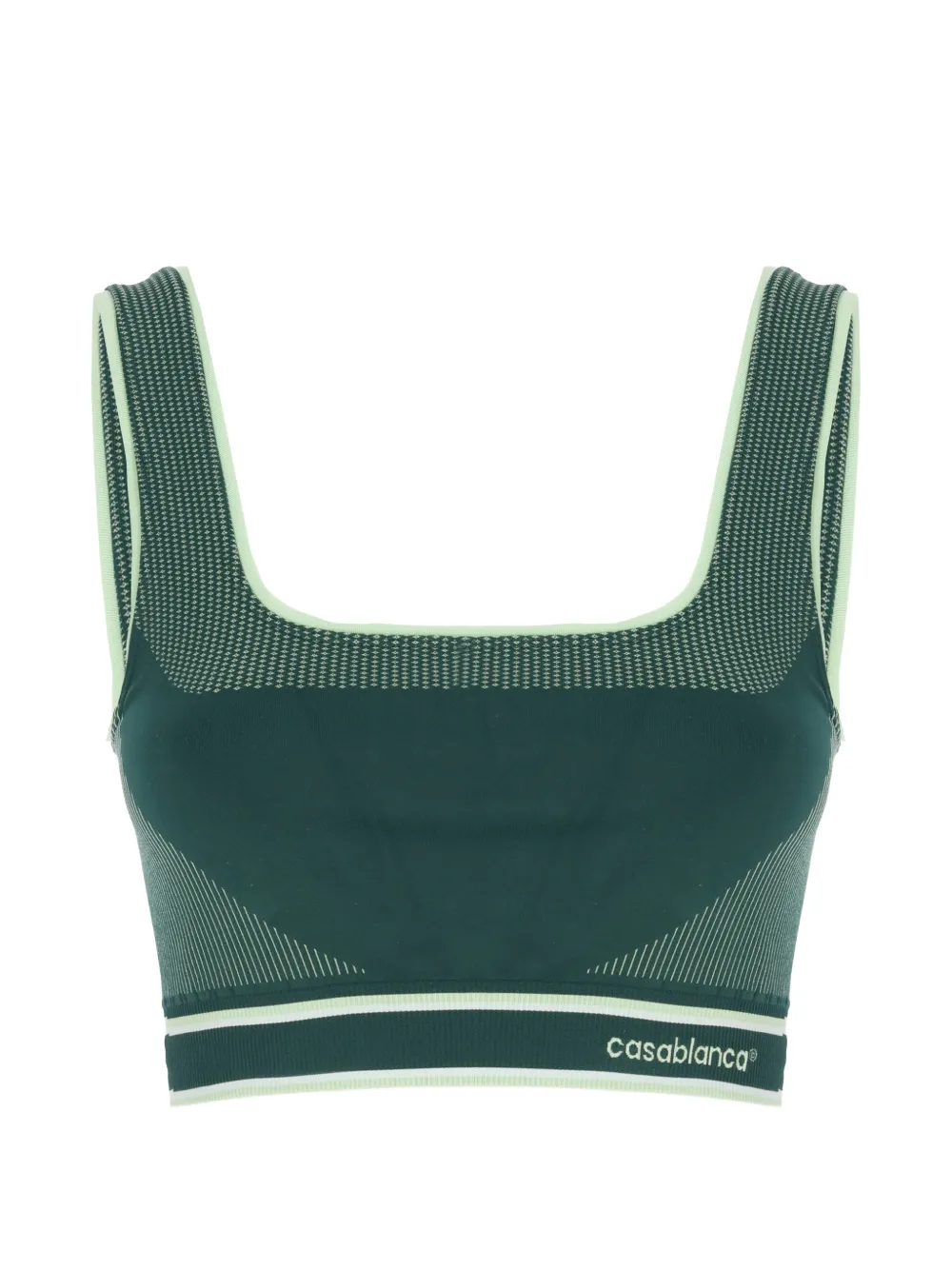 Casablanca seamless striped-trim top - Grün