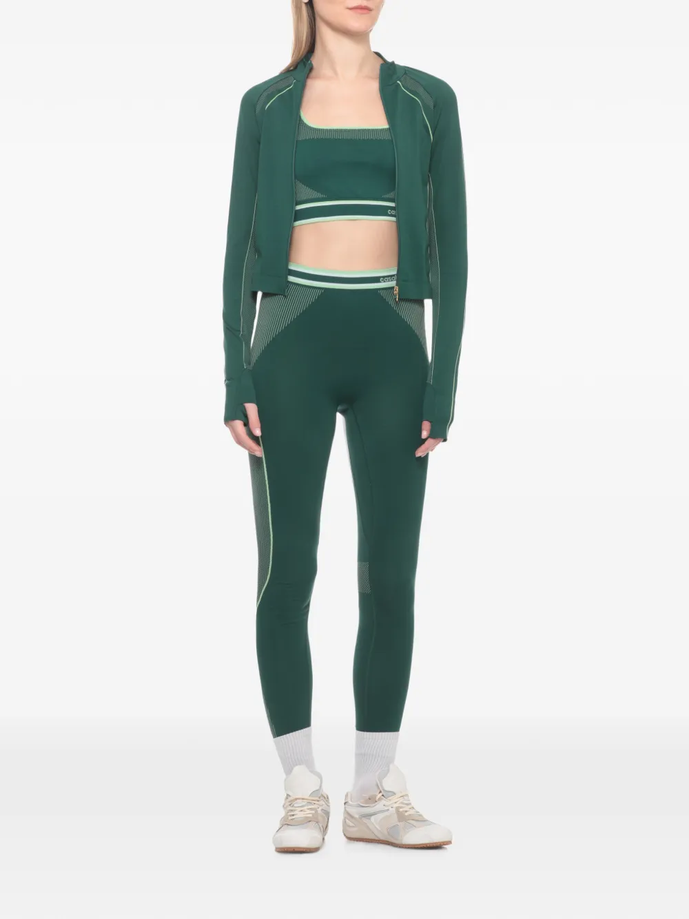 Casablanca Trainingsjack met logo-hanger en rits Groen