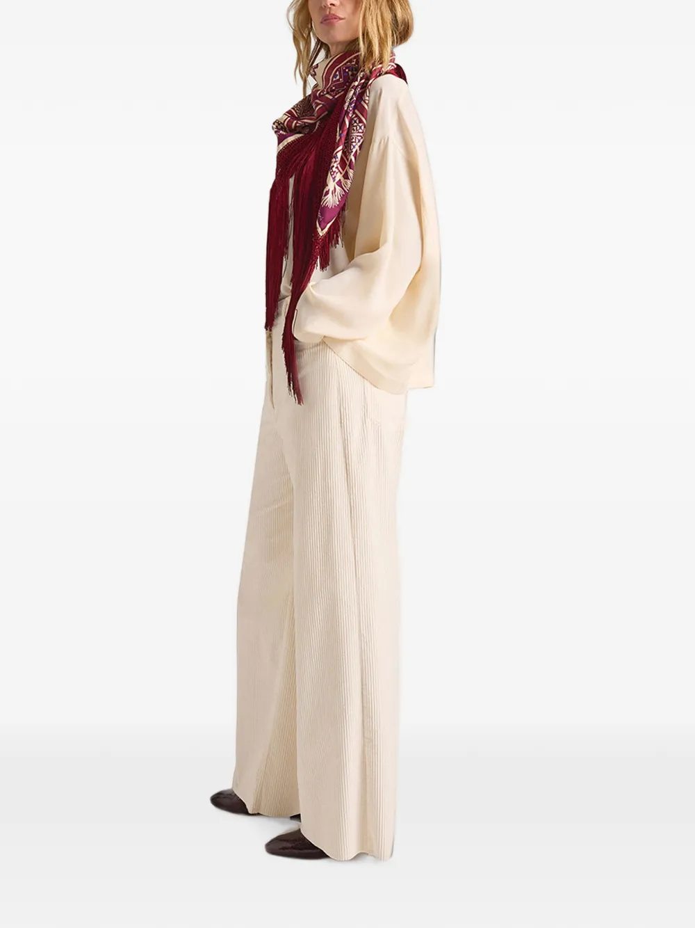MOMONÌ Aoki Bis ribfluwelen broek Beige