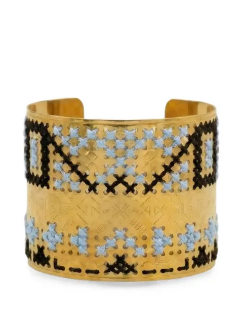 L'EIGHT STUDIO embroidered engraved cuff bracelet