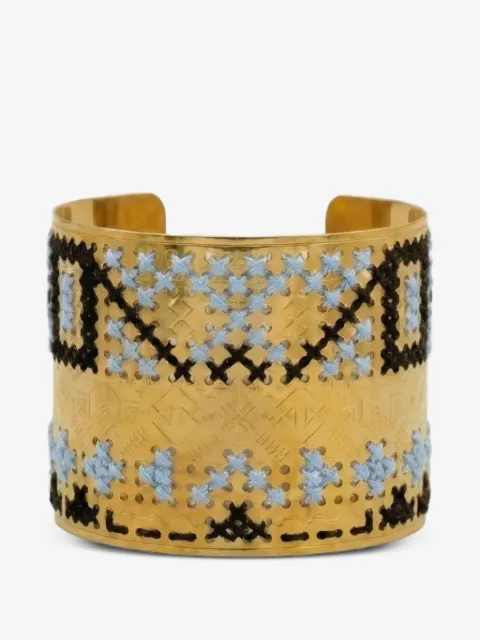 L'EIGHT STUDIO embroidered engraved cuff bracelet