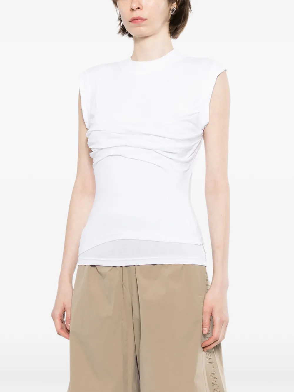 Alexander Wang Gelaagde tanktop met gedraaid detail Wit