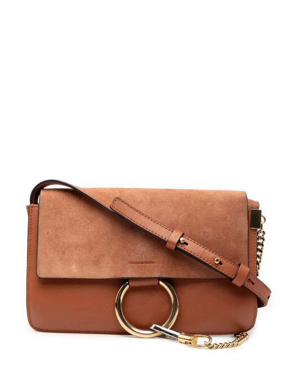 Chloé Pre-Owned 2002-2026 Small Suede and Calfskin Faye crossbody bag - Marrone