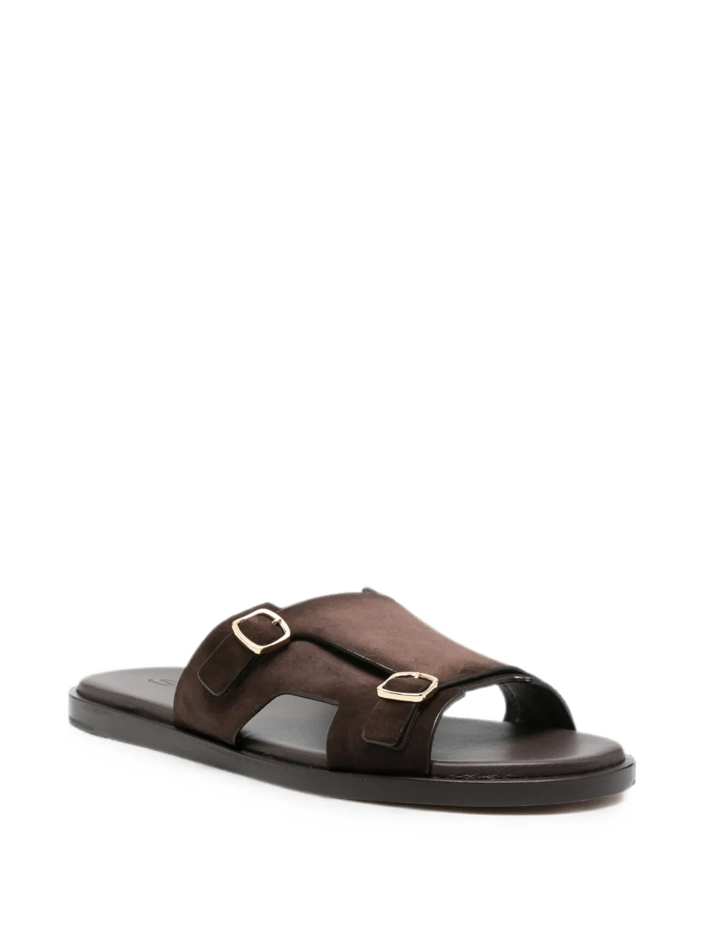 Santoni Sandalen met dubbele gesp Bruin