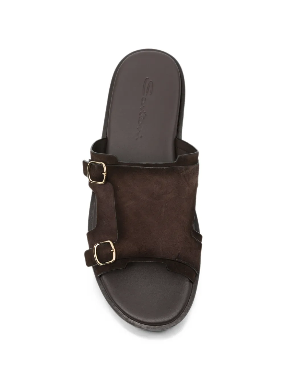 Santoni Sandalen met dubbele gesp Bruin