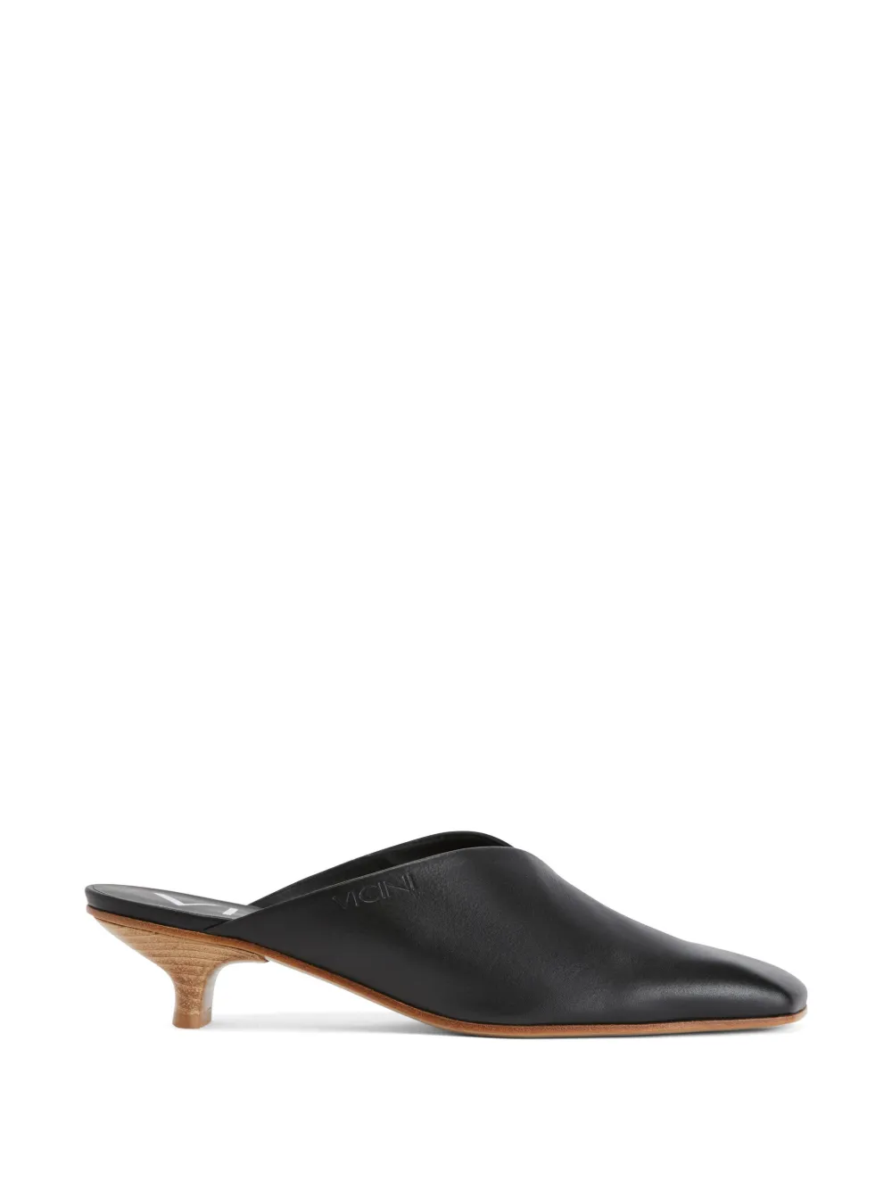 Giuseppe Zanotti square-toe leather mules Zwart