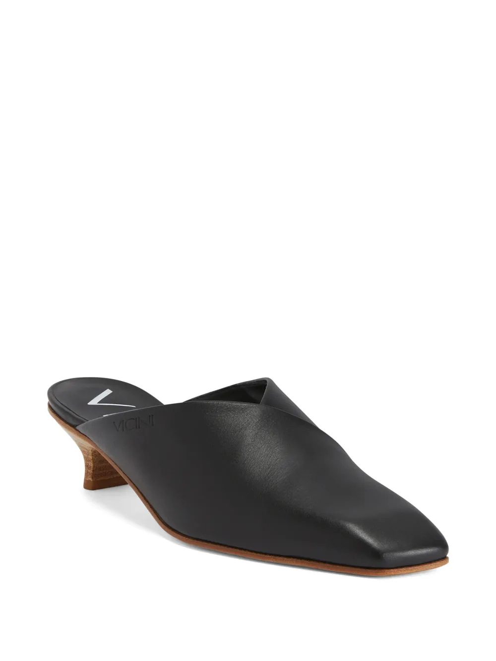 Giuseppe Zanotti square-toe leather mules Zwart