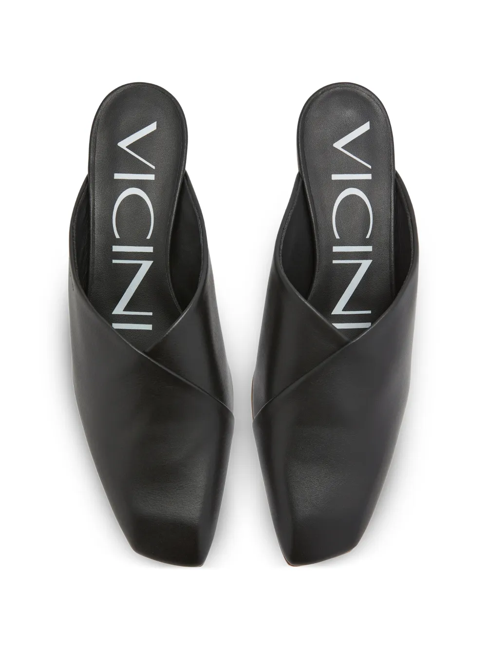 Giuseppe Zanotti square-toe leather mules Zwart