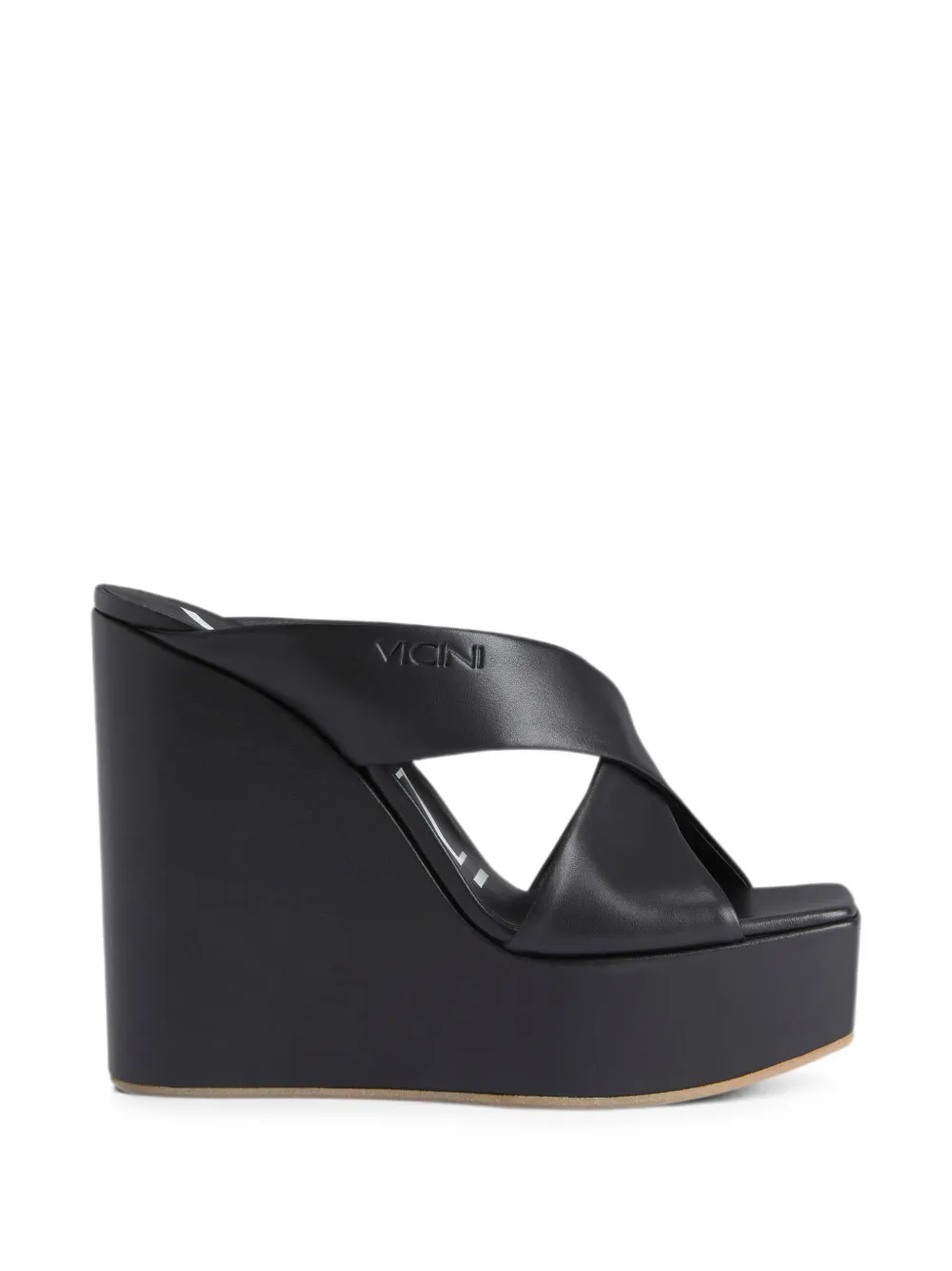 Giuseppe Zanotti Sandali in pelle con zeppa - Nero