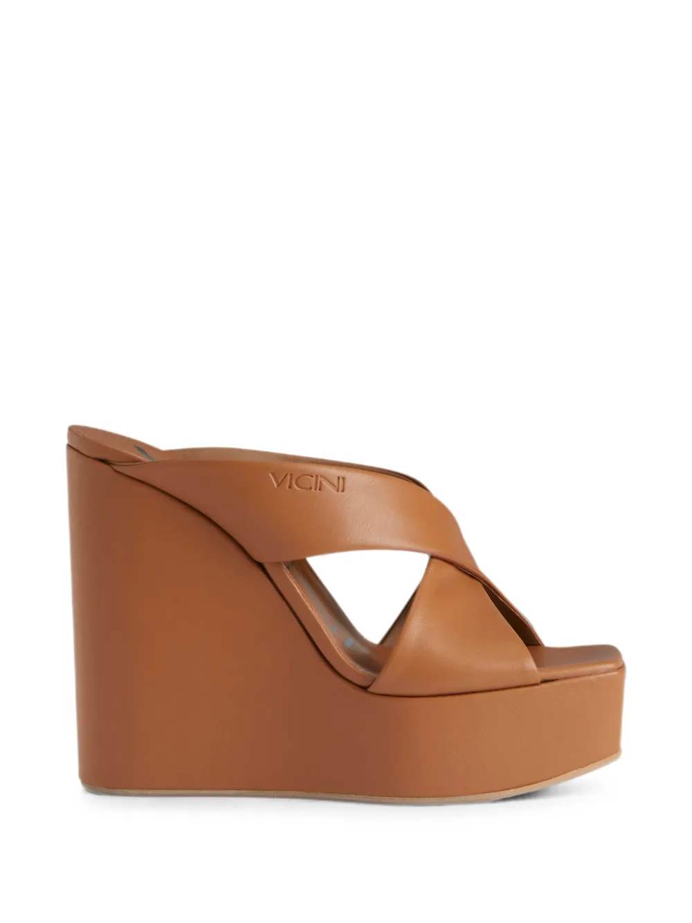 Giuseppe Zanotti Sandali in pelle con zeppa - Marrone