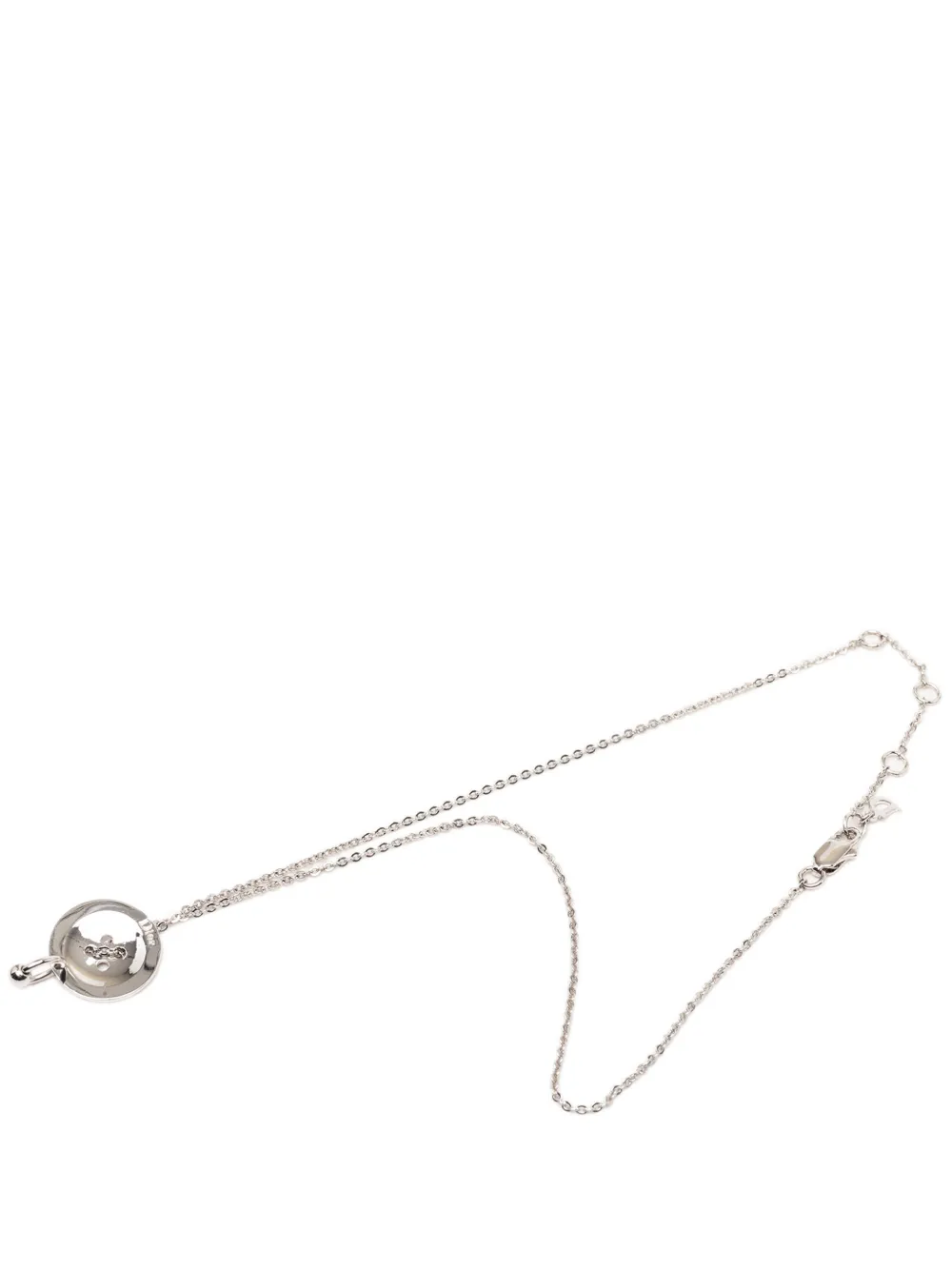 Christian Dior Pre-Owned 2000-2015 Brass Button Pendant Necklace costume necklace - Silver