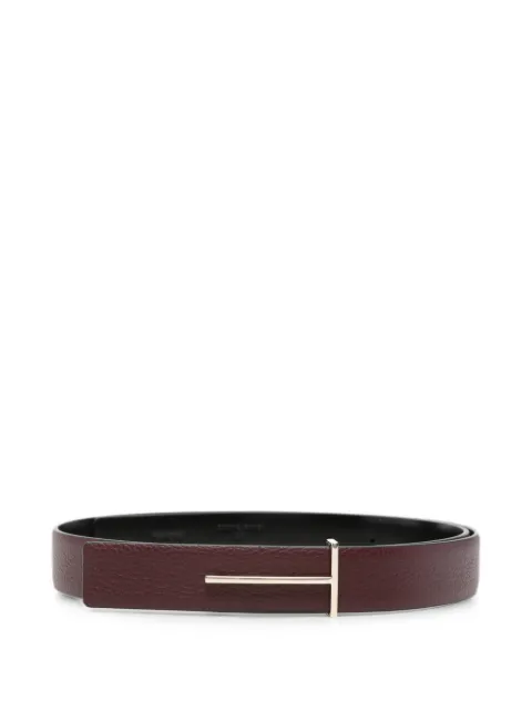 TOM FORD Cinto de couro granulado com logo T