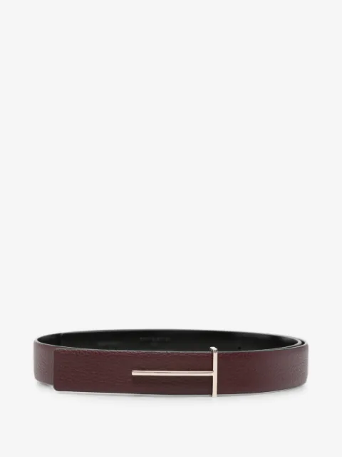 TOM FORD Cinto de couro granulado com logo T