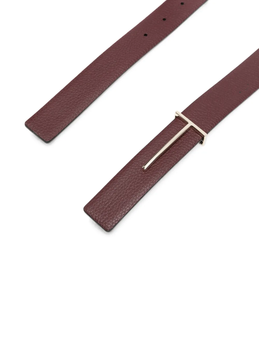 TOM FORD Bewerkte leren riem met T-logo Rood
