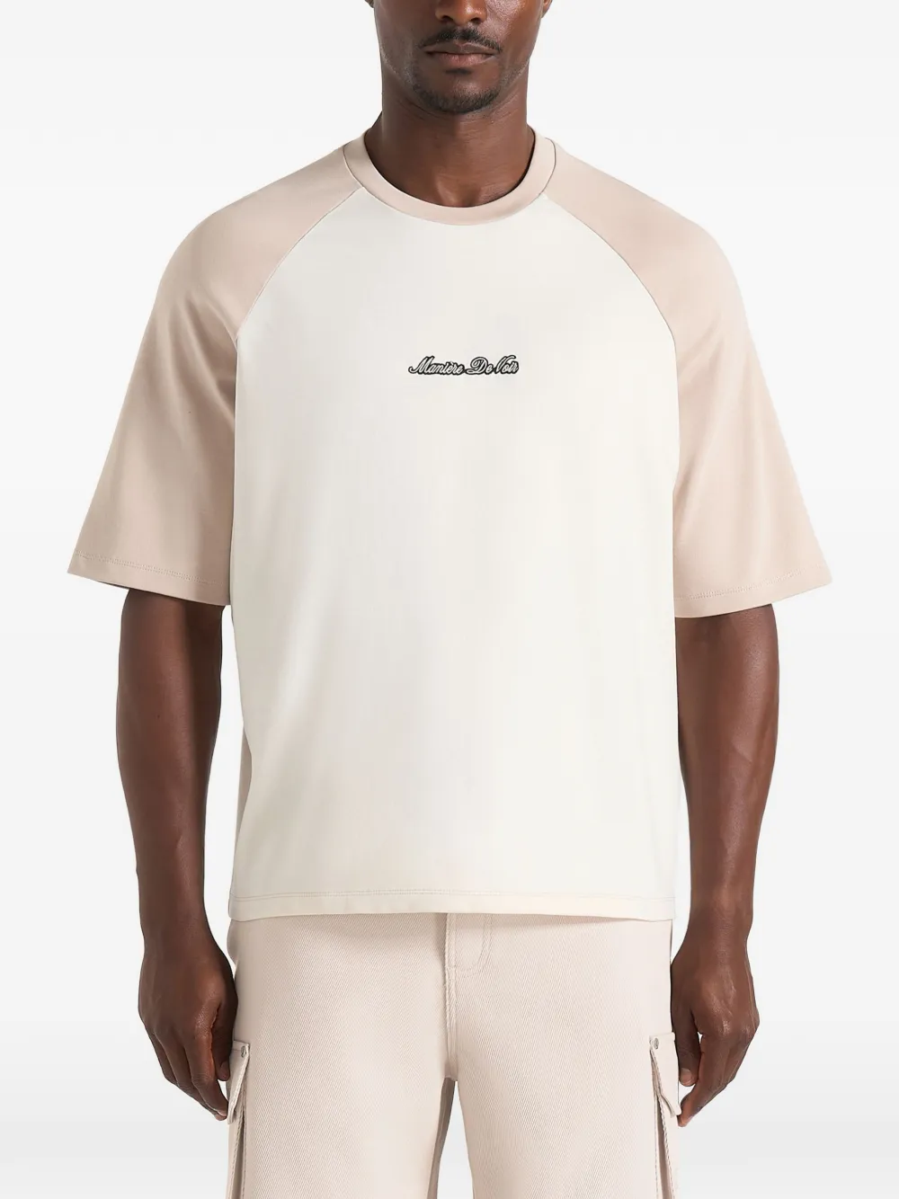 Manière De Voir signature raglan cotton T-Shirt cream/beige - Toni neutri