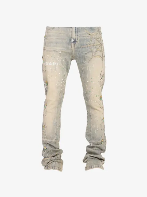 GUAPI rhinestone-embellished distressed jeans