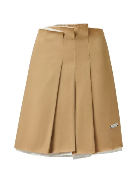 Song For The Mute pleated raw-edge skirt