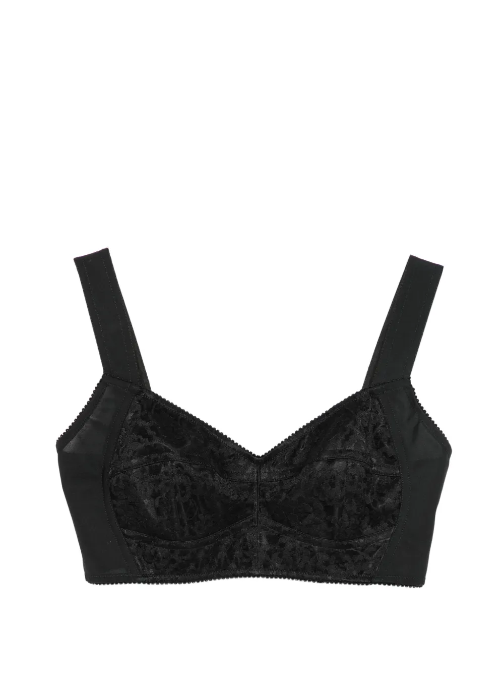 Dolce & Gabbana lace-panelled cropped top - Nero