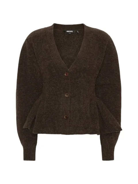 ROTATE BIRGER CHRISTENSEN cardigan à ourlet péplum et col v