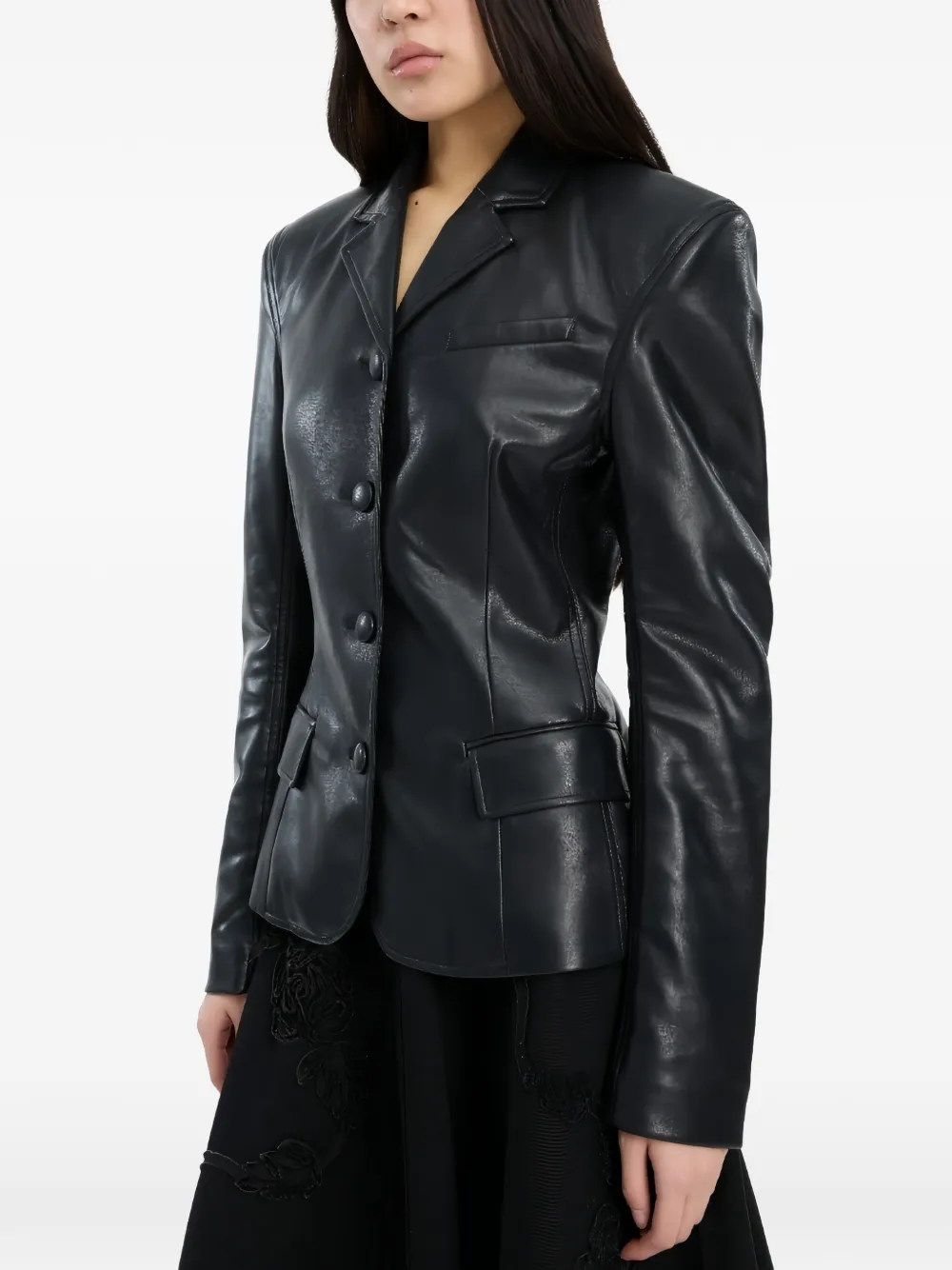 ROTATE BIRGER CHRISTENSEN Blazer met enkele rij knopen Zwart