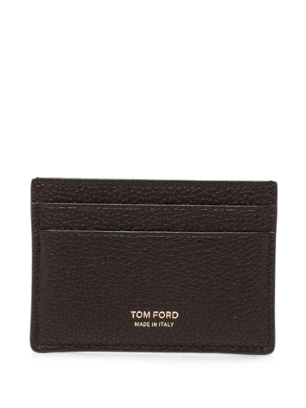 Tom Ford Grained Leather Card Holder In Brown