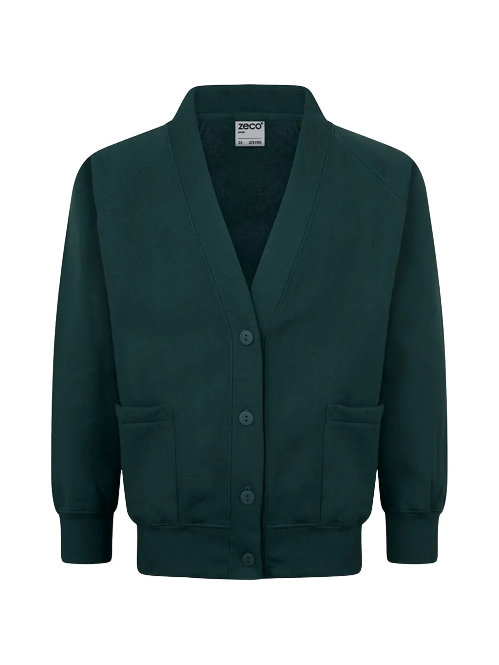 Zeco Schoolwear kids button-fastening raglan-sleeve cardigan - Verde