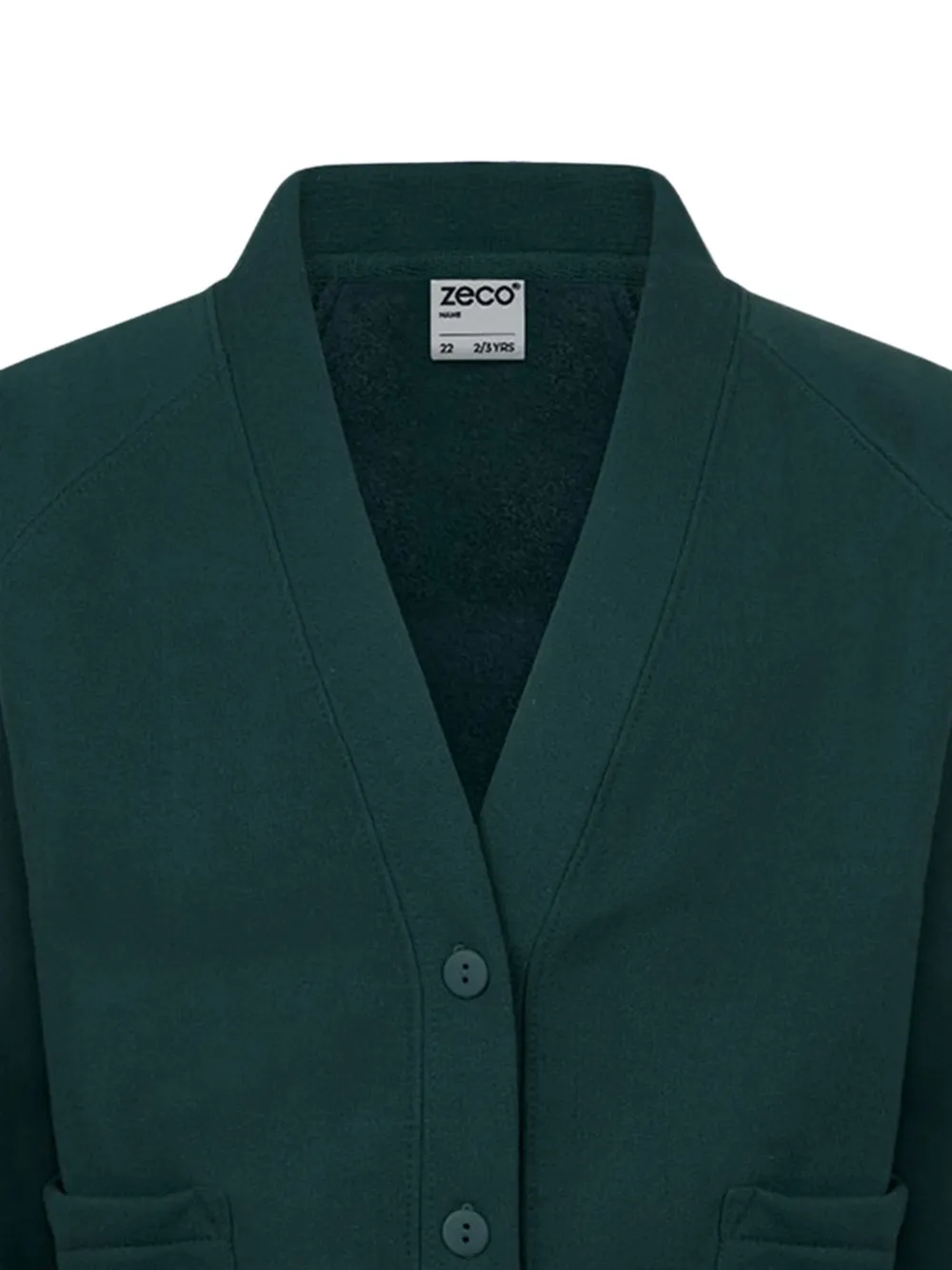 Zeco Schoolwear kids Vest met knoopsluiting en raglan mouwen Groen