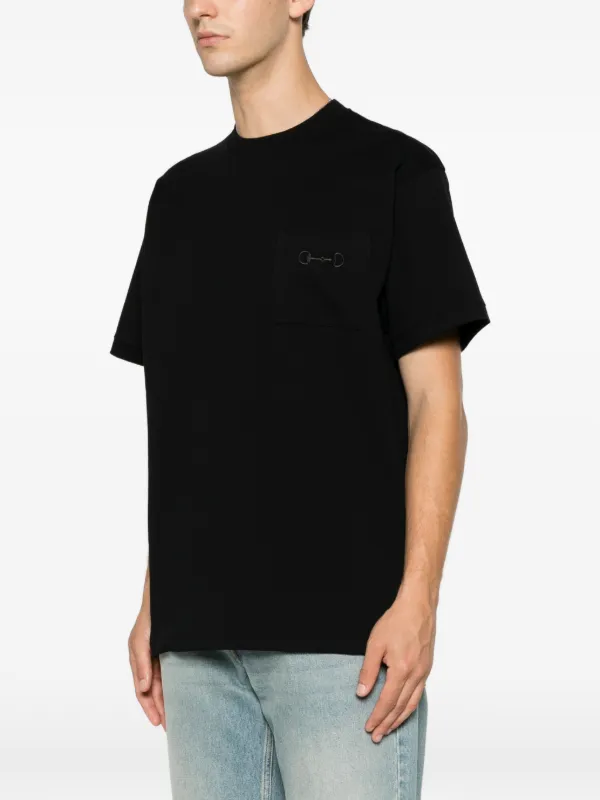 Gucci Camiseta Com Bolso No Busto | Preto | FARFETCH BR