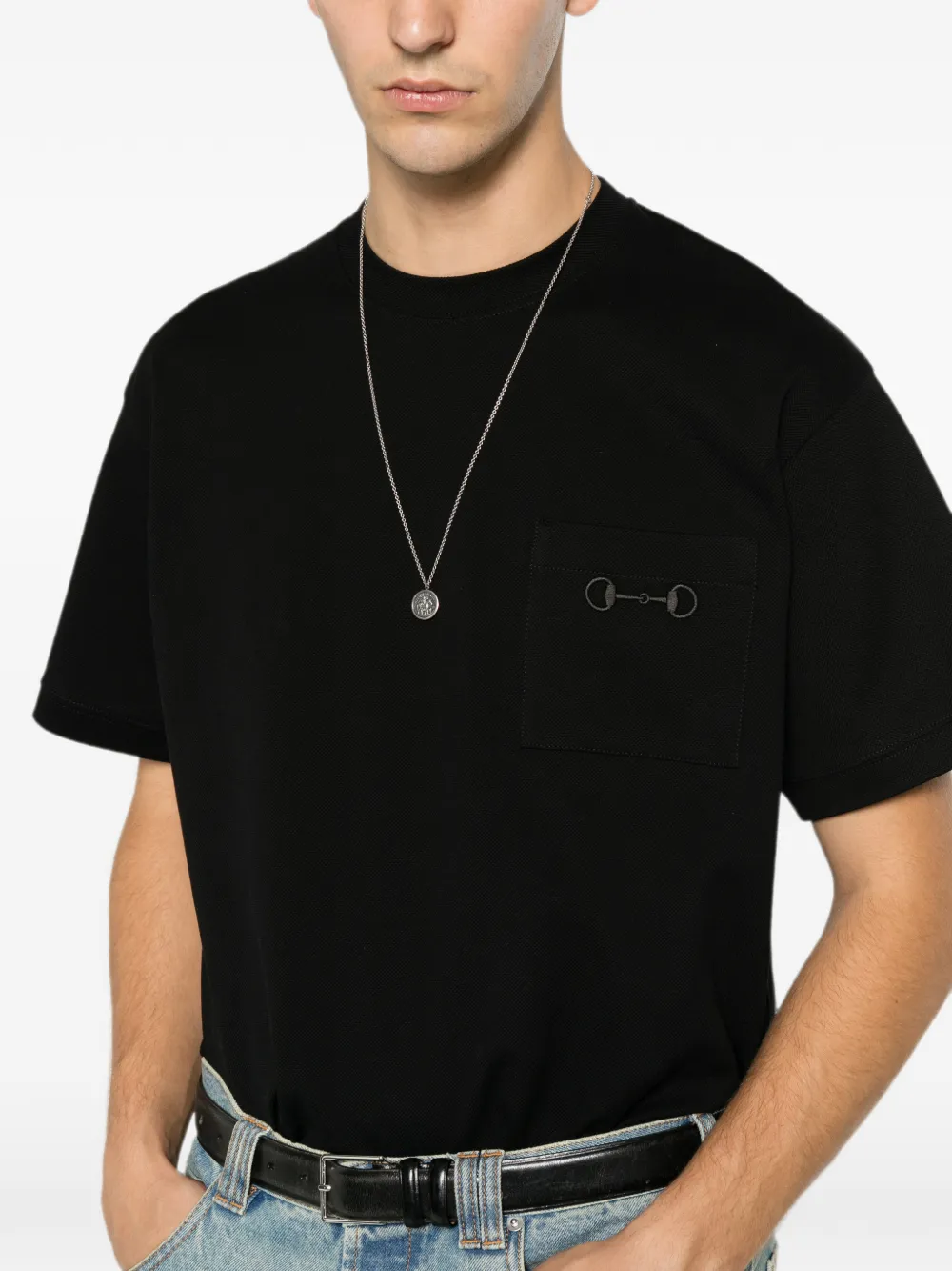 Gucci T-shirt met borstzak Zwart