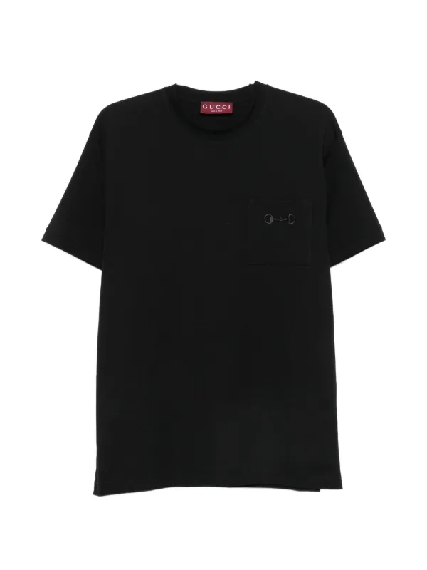 Gucci Camiseta Com Bolso No Busto | Preto | FARFETCH BR