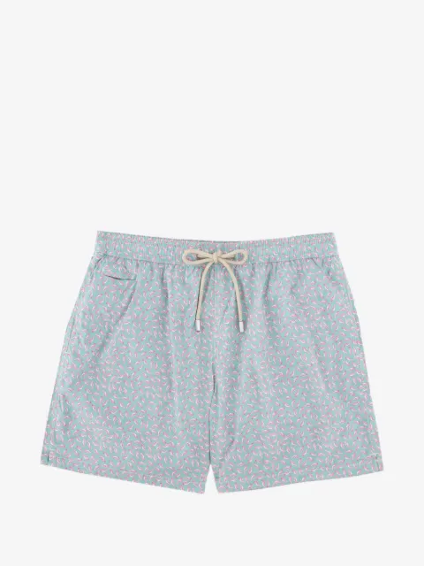 MC2 Saint Barth shorts de playa con cordones y flamencos estampados