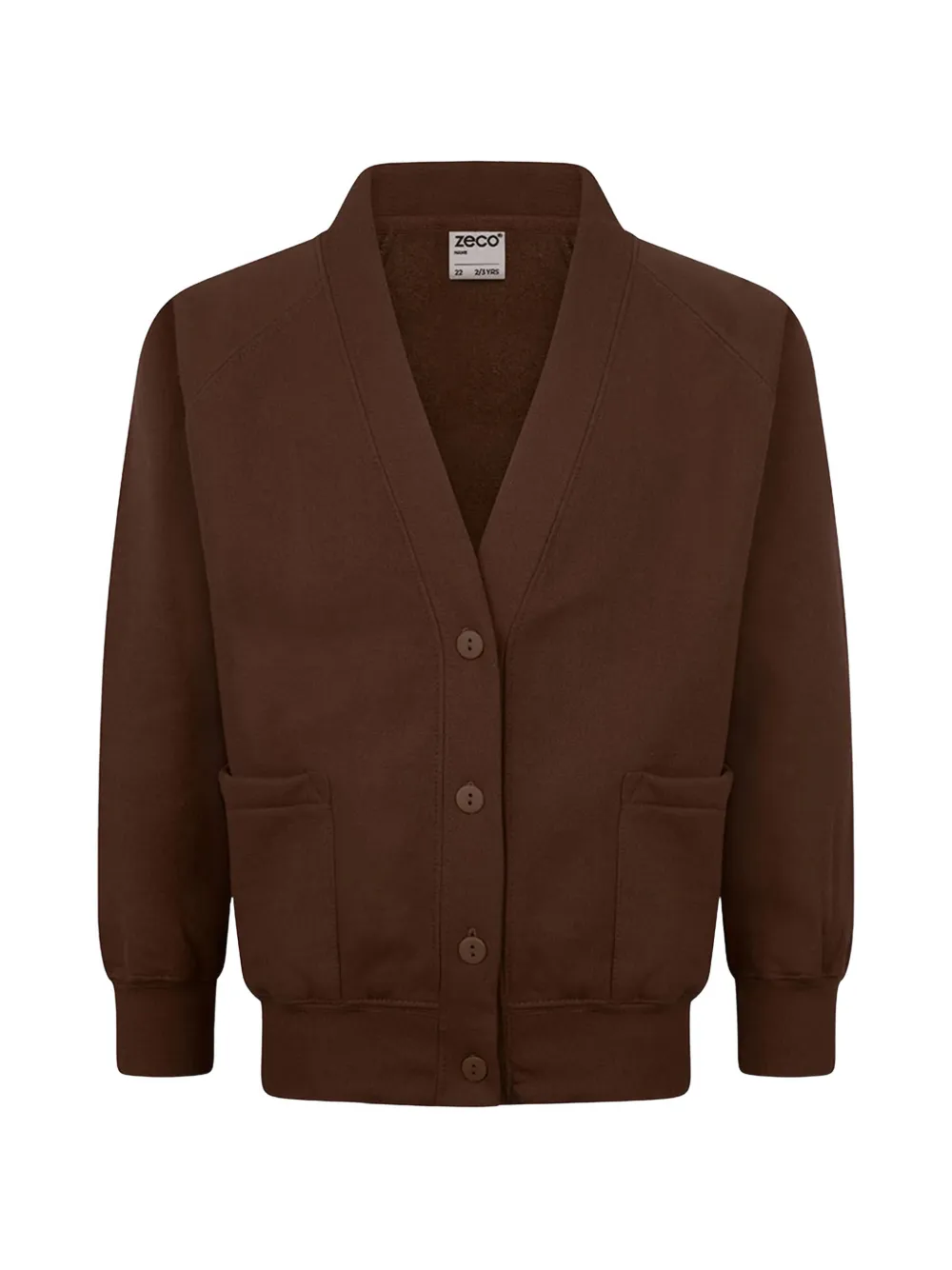 Zeco Schoolwear kids button-fastening raglan-sleeve cardigan - Marrone