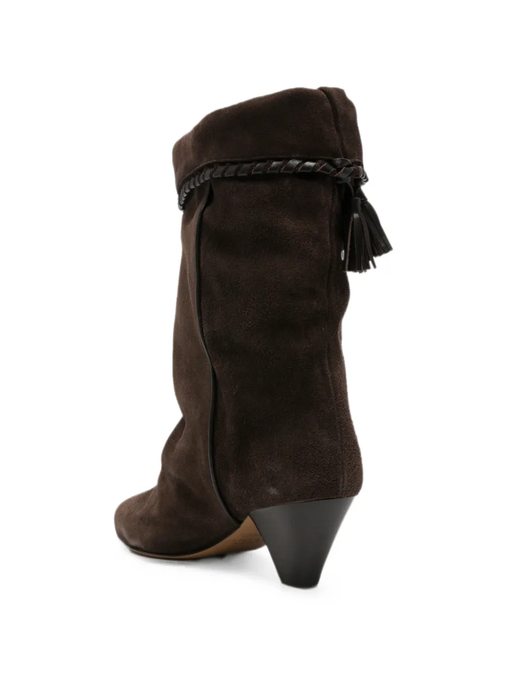 ISABEL MARANT Dalby tassel-detail braided-trim boots Bruin
