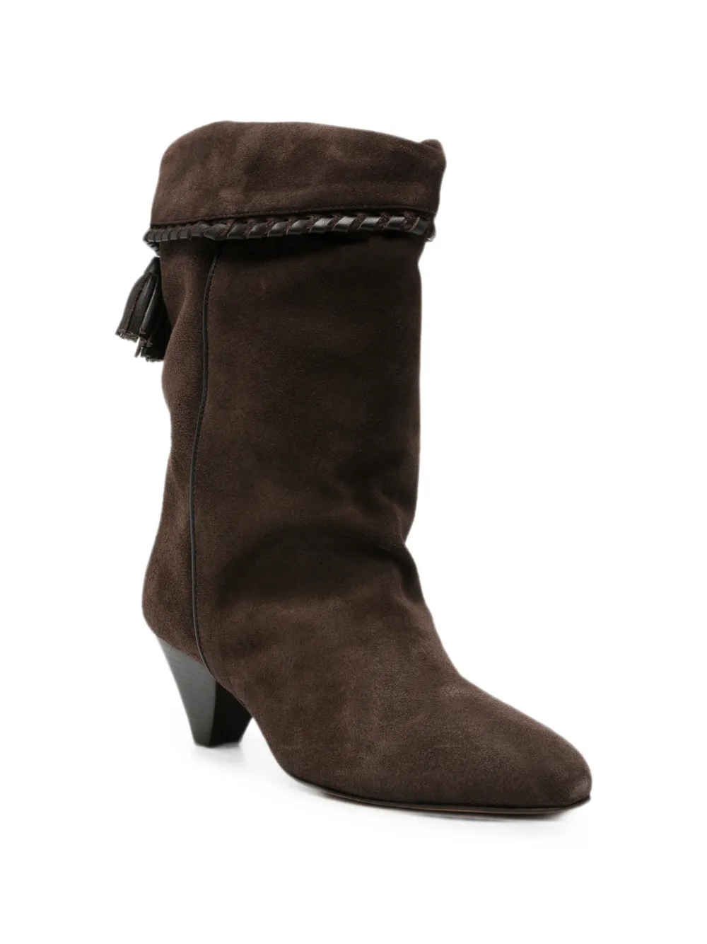 ISABEL MARANT Dalby tassel-detail braided-trim boots Bruin