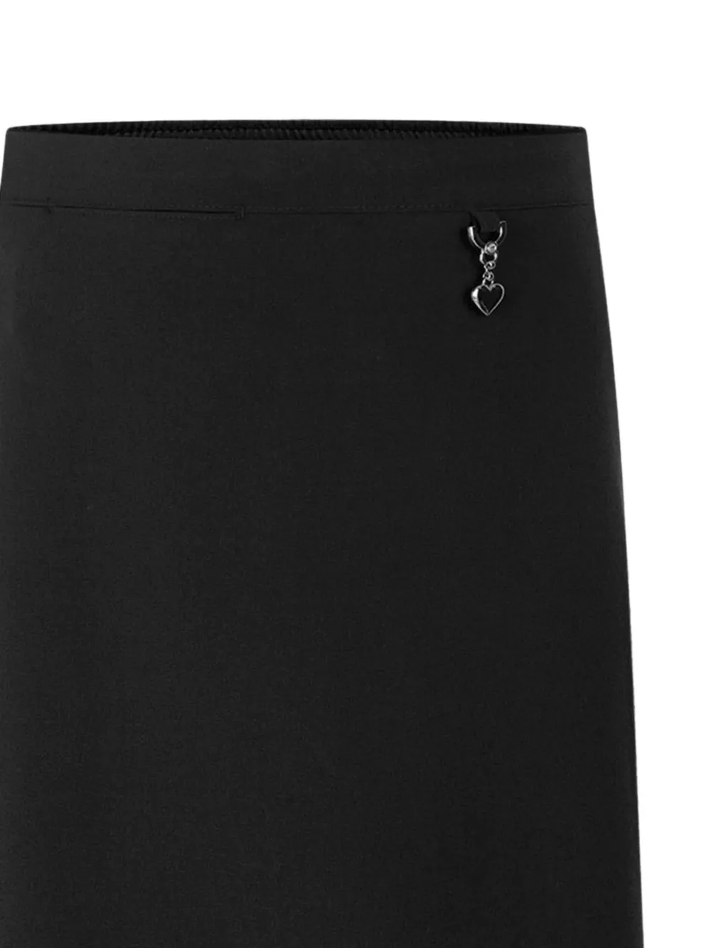 Zeco Schoolwear kids Midi-rok met plooien en hart-bedel Zwart