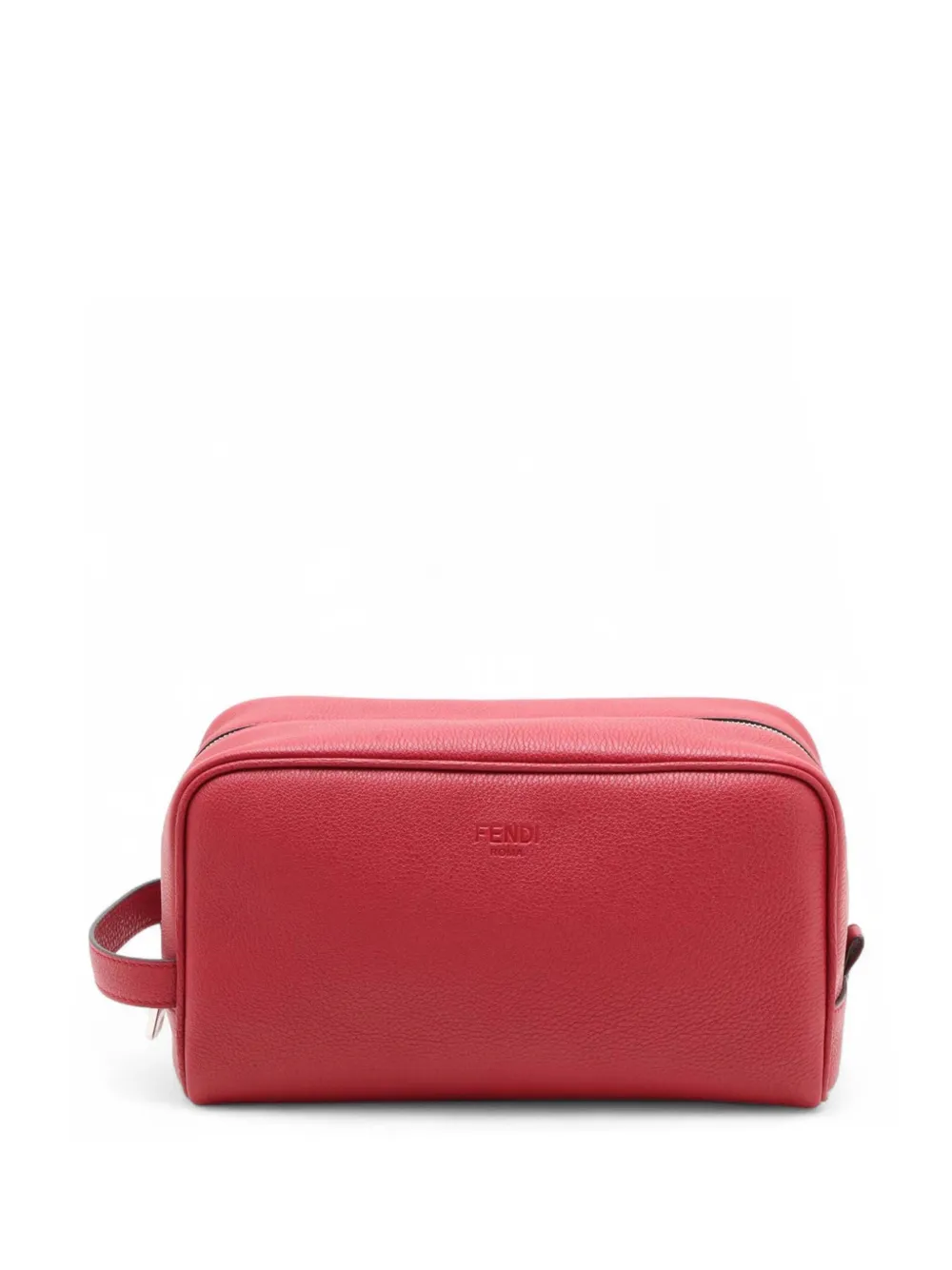 Fendi Pre-Owned 2018-2026 Leather Logo Travel Kit Pouch clutch bag - Rosso