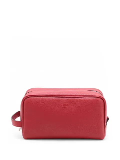 Fendi Pre-Owned 2018-2026 Leather Logo Travel Kit Pouch clutch bag