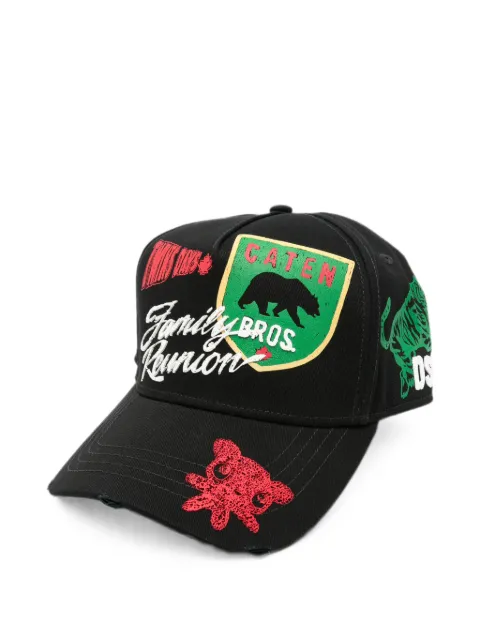 DSQUARED2 patch-detail distressed baseball cap