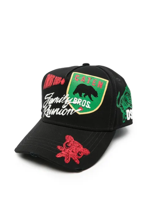 DSQUARED2 patch-detail distressed baseball cap