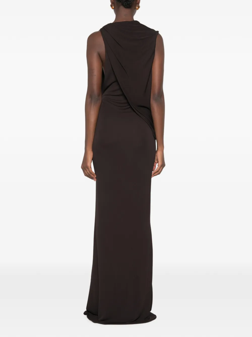 TOM FORD Maxi-jurk met gedrapeerde hals Bruin