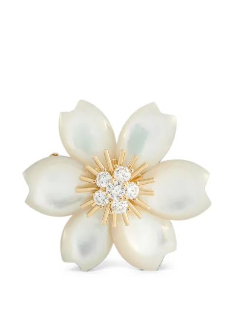Van Cleef & Arpels Pre-Owned Rose de Noël mother of pearl and diamond brooch