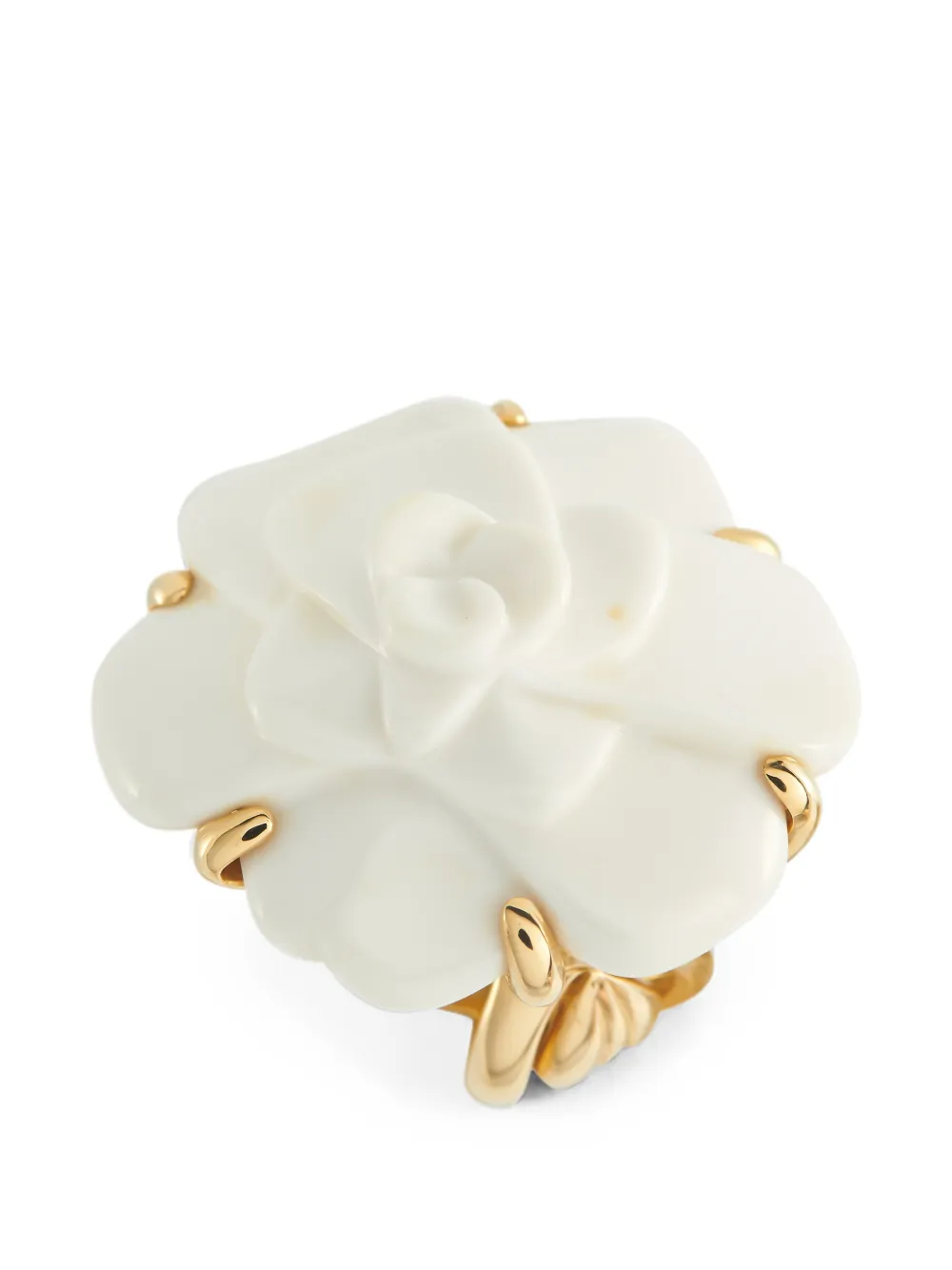 CHANEL Pre-Owned Camelia ceramic ring - Gold