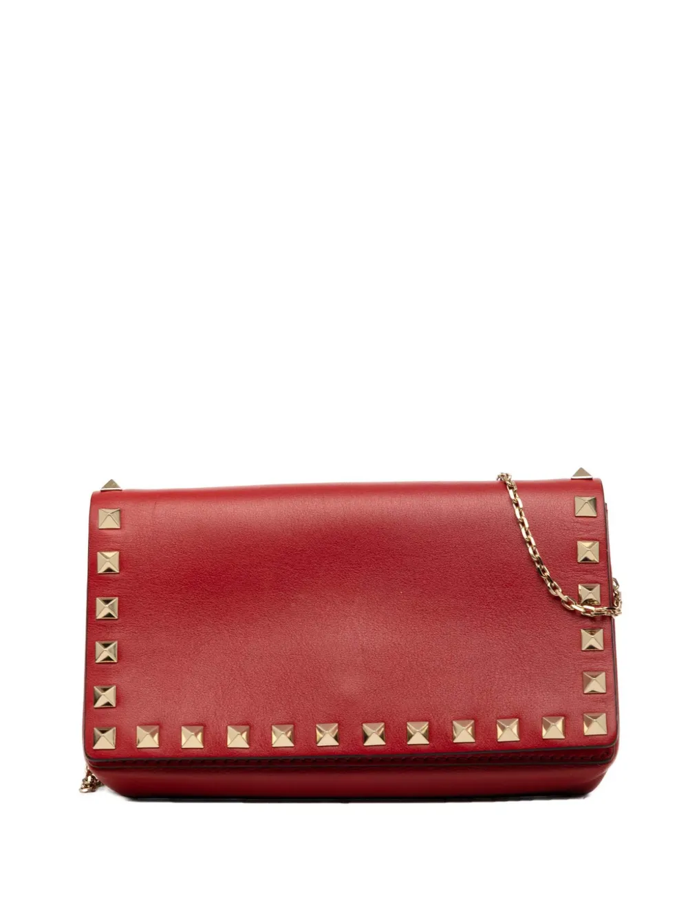Valentino Garavani Pre-Owned 2000-2017 Leather Rockstud Chain Flap crossbody bag - Rosso