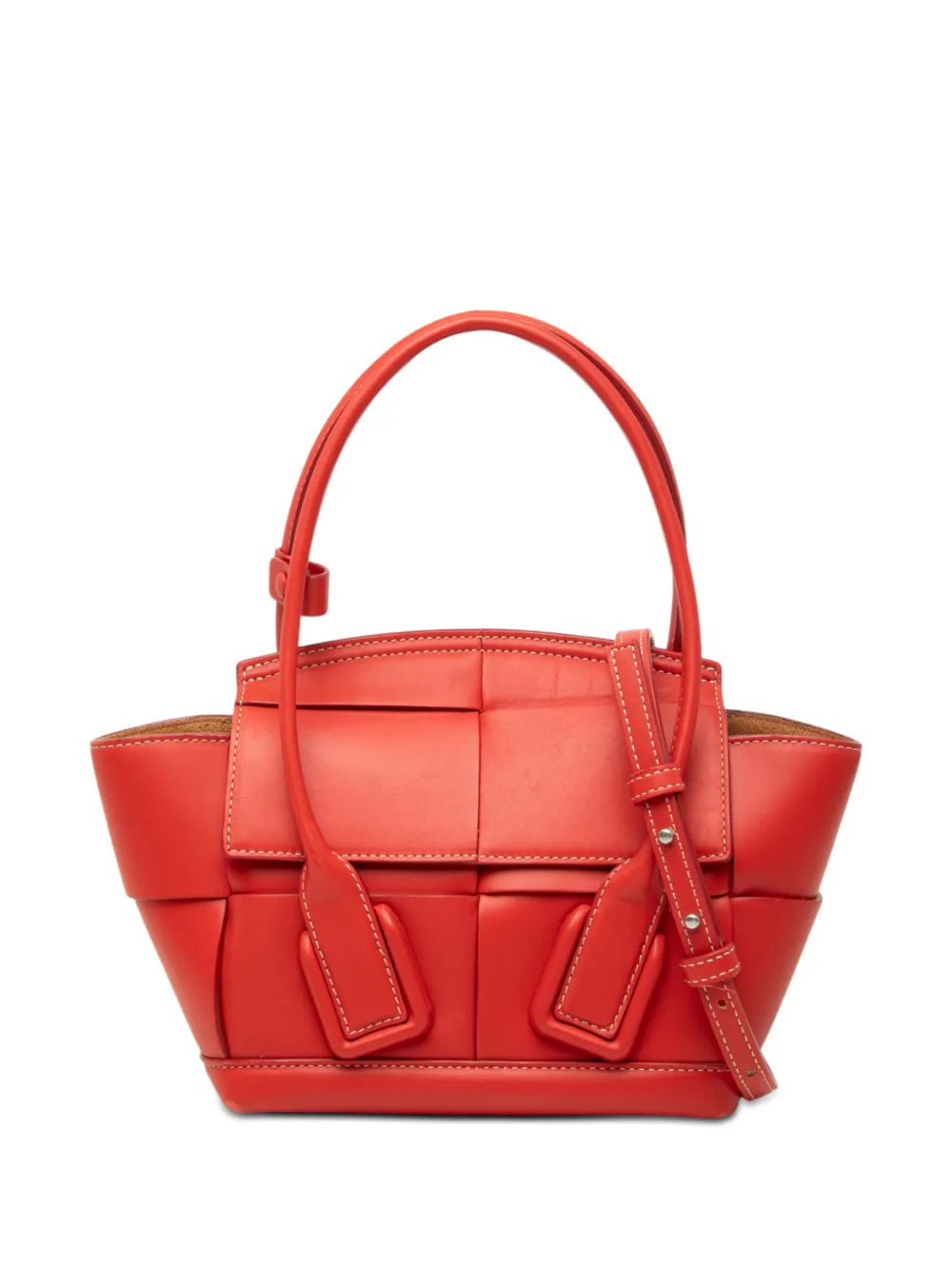 Bottega Veneta Pre-Owned 2012-2026 Mini Leather Maxi Intrecciato The Arco Tote satchel - Rot