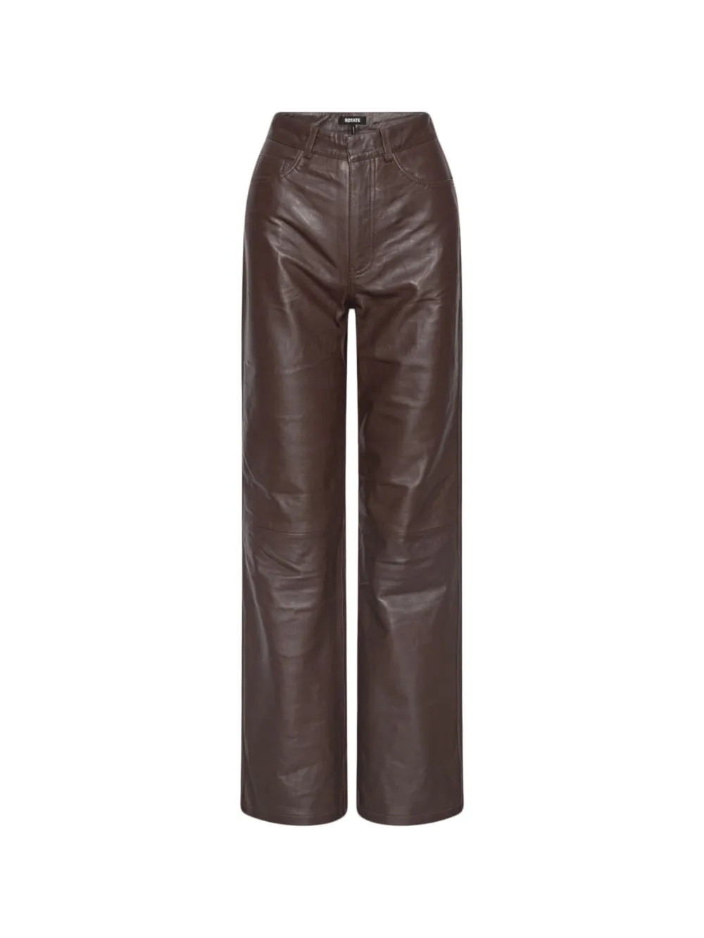Rotate Birger Christensen High-waisted Straight-leg Trousers In Brown