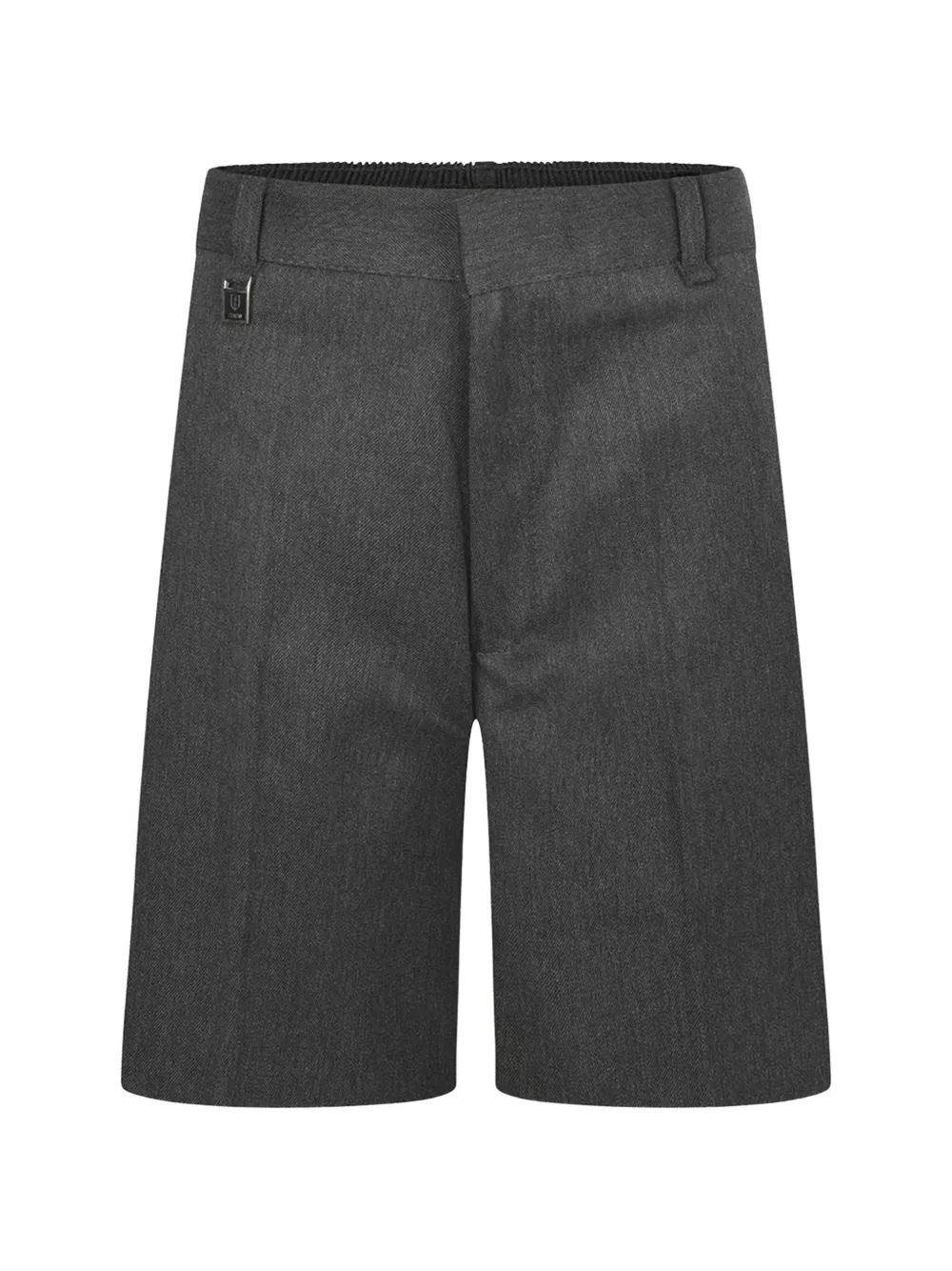 Zeco Schoolwear kids elasticated-waistband logo-plaque shorts - Grigio