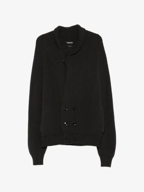 TOM FORD ribbed-knit shawl-collar cardigan